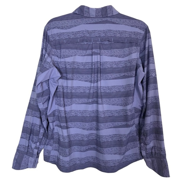 REl Co-op Sahara Pattern Purple Grey Button-Up Long-Sleeve Nylon Shirt Hiking L - Picture 6 of 16
